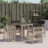  4 db világosszürke polyrattan kerti szék párnával