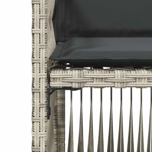  4 db világosszürke polyrattan kerti szék párnával