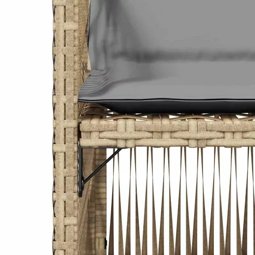  4 db vegyes bézs polyrattan kerti szék párnával