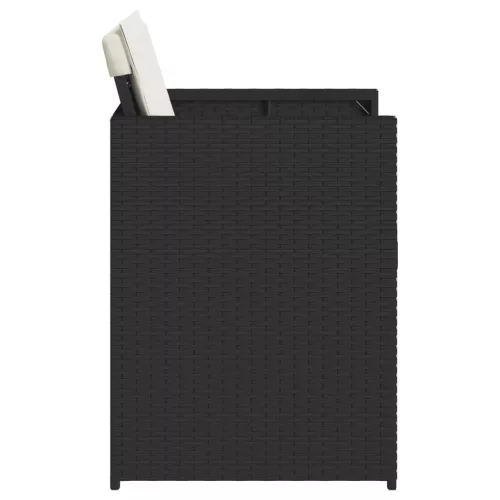  4 db fekete polyrattan kerti szék párnával