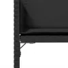  4 db fekete polyrattan kerti szék párnával