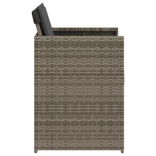  4 db szürke polyrattan kerti szék párnával