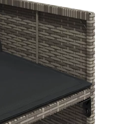  4 db szürke polyrattan kerti szék párnával
