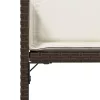  4 db barna polyrattan kerti szék párnával
