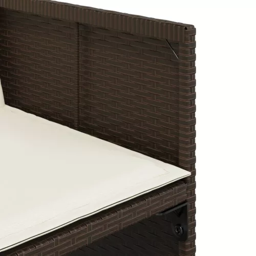  4 db barna polyrattan kerti szék párnával