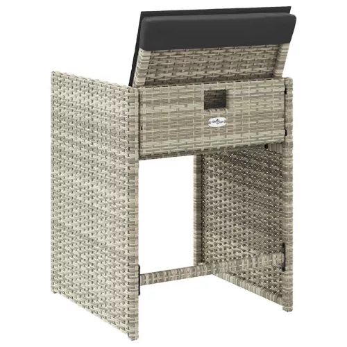  4 db világosszürke polyrattan kerti szék párnával