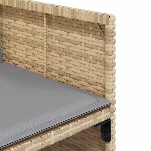  4 db vegyes bézs polyrattan kerti szék párnával