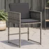  4 db szürke polyrattan kerti szék párnával