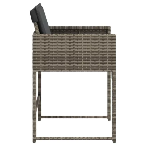  4 db szürke polyrattan kerti szék párnával