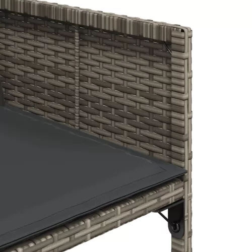  4 db szürke polyrattan kerti szék párnával