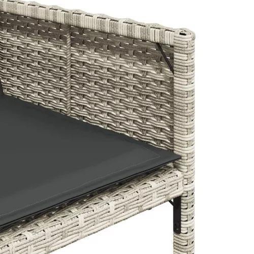  4 db világosszürke polyrattan kerti szék párnával