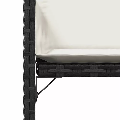  4 db fekete polyrattan kerti szék párnával