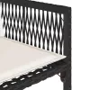  4 db fekete polyrattan kerti szék párnával