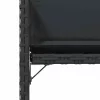  4 db fekete polyrattan kerti szék párnával