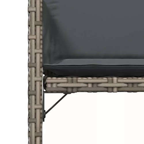  4 db szürke polyrattan kerti szék párnával