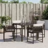  4 db barna polyrattan kerti szék párnával