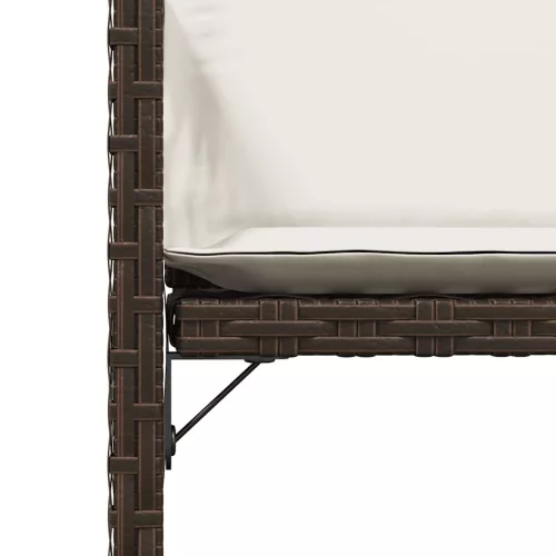  4 db barna polyrattan kerti szék párnával