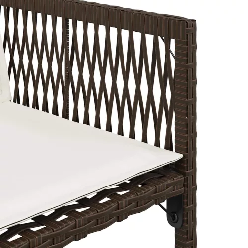  4 db barna polyrattan kerti szék párnával