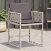  4 db világosszürke polyrattan kerti szék párnával