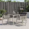  4 db világosszürke polyrattan kerti szék párnával