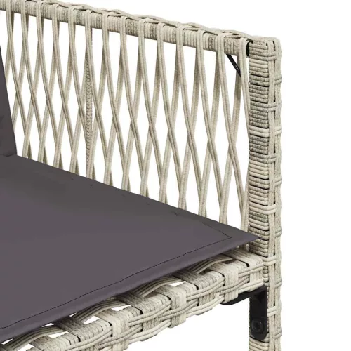  4 db világosszürke polyrattan kerti szék párnával