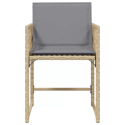  4 db vegyes bézs polyrattan kerti szék párnával