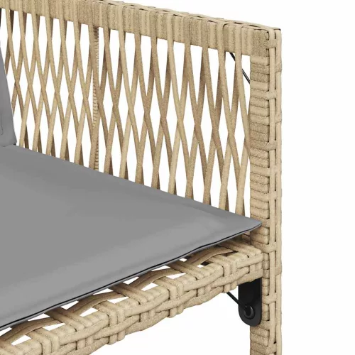  4 db vegyes bézs polyrattan kerti szék párnával