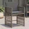  4 db szürke polyrattan kerti szék párnával