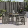  4 db szürke polyrattan kerti szék párnával