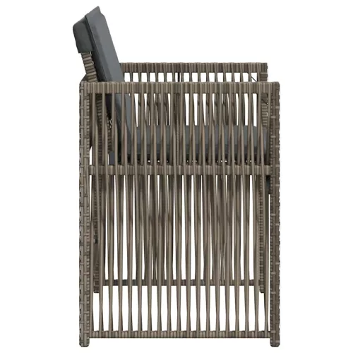  4 db szürke polyrattan kerti szék párnával