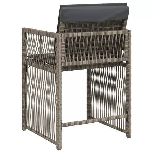  4 db szürke polyrattan kerti szék párnával