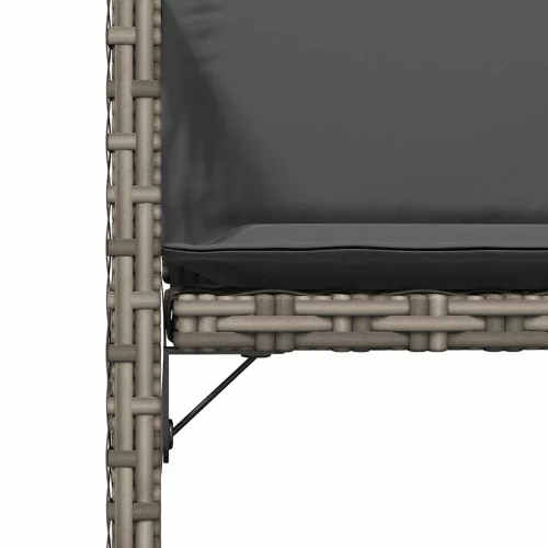  4 db szürke polyrattan kerti szék párnával