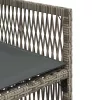  4 db szürke polyrattan kerti szék párnával