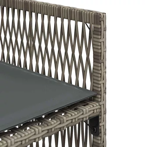  4 db szürke polyrattan kerti szék párnával