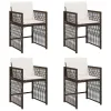 4 db barna polyrattan kerti szék párnával