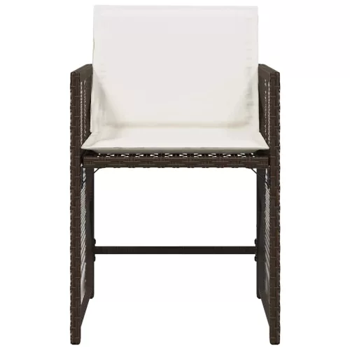  4 db barna polyrattan kerti szék párnával