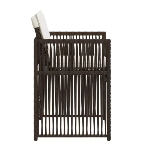  4 db barna polyrattan kerti szék párnával