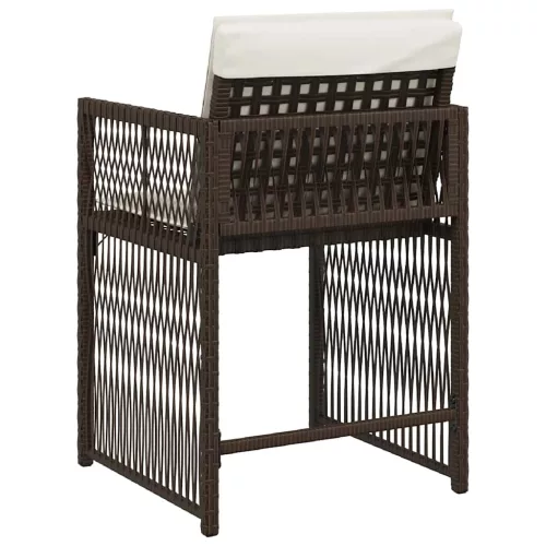  4 db barna polyrattan kerti szék párnával