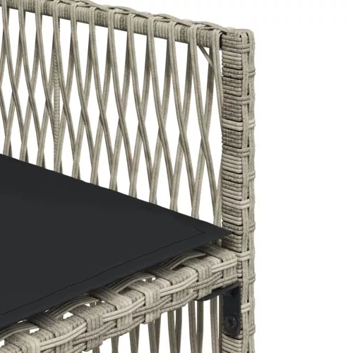  4 db világosszürke polyrattan kerti szék párnával