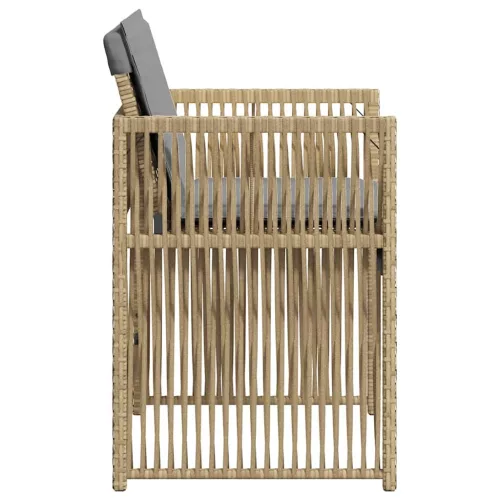  4 db vegyes bézs polyrattan kerti szék párnával