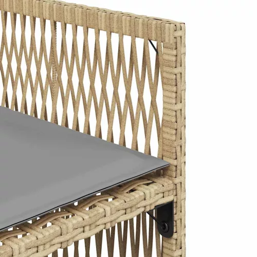  4 db vegyes bézs polyrattan kerti szék párnával