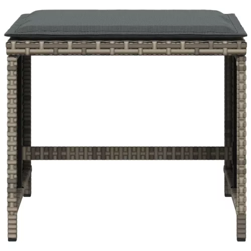  4 db szürke polyrattan kerti szék párnával 41 x 41 x 36 cm