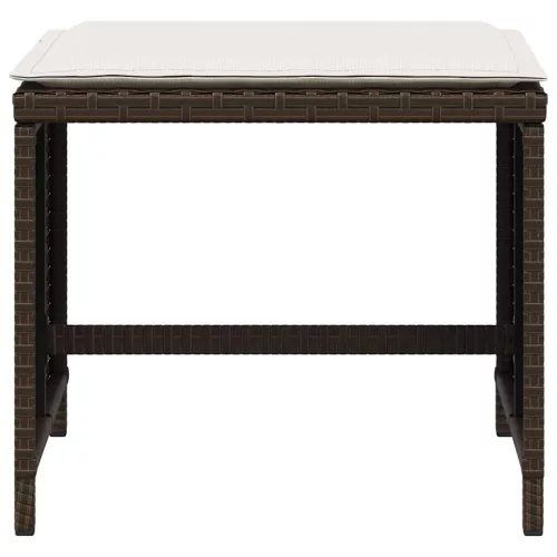  4 db barna polyrattan kerti szék párnával 41 x 41 x 36 cm