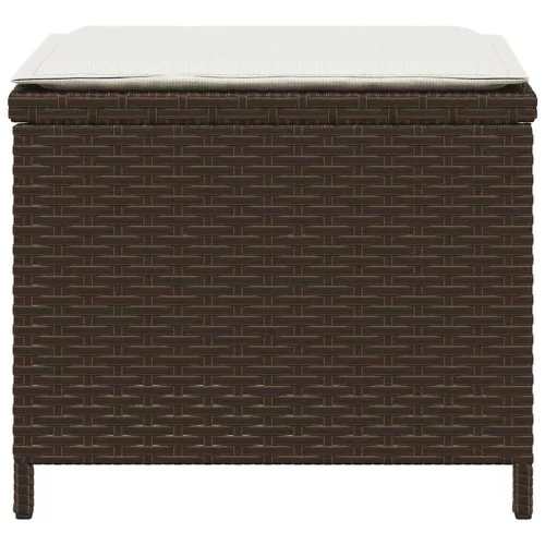  4 db barna polyrattan kerti szék párnával 41 x 41 x 36 cm