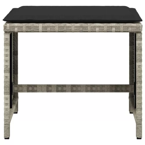  4db világosszürke polyrattan kerti szék párnával 41 x 41 x 36cm