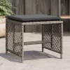  4 db szürke polyrattan kerti szék párnával 41 x 41 x 36 cm