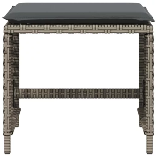  4 db szürke polyrattan kerti szék párnával 41 x 41 x 36 cm