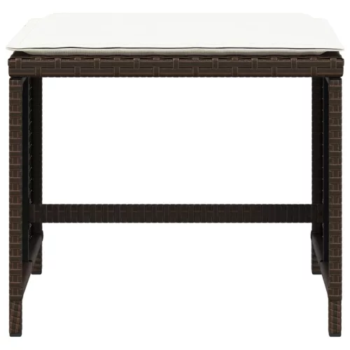  4 db barna polyrattan kerti szék párnával 41 x 41 x 36 cm