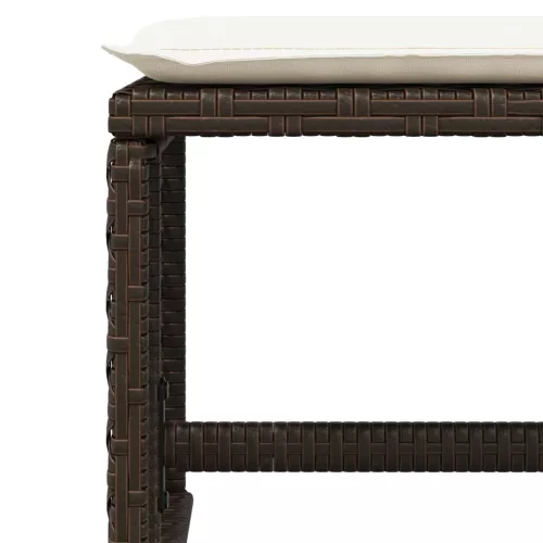  4 db barna polyrattan kerti szék párnával 41 x 41 x 36 cm