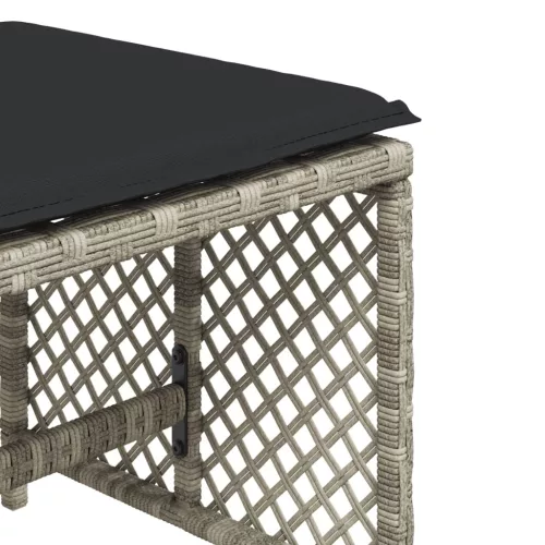  4db világosszürke polyrattan kerti szék párnával 41 x 41 x 36cm